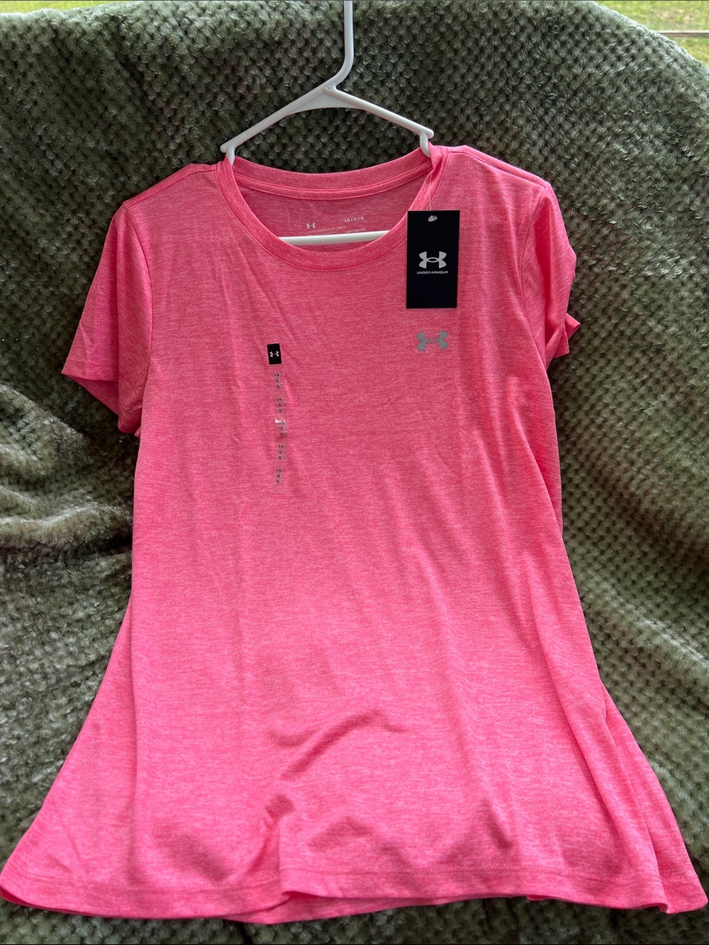 Large Under Armour Heather Pink Short Sleeve Women's Performance Tee - Picture 4 of 5
